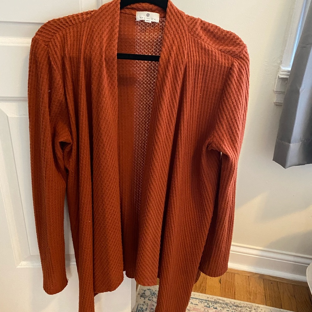 Nordstrom rust waffle knit cardigan